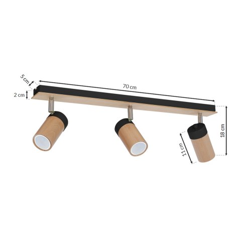 Lampa sufitowa BARON BLACK 3xGU10 Lampa sufitowa BARON BLACK 3xGU10