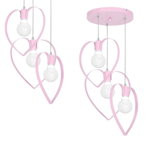 Lampa wisząca AMORE PINK 3xE27