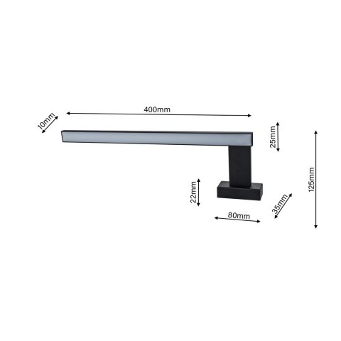Kinkiet SHINE BLACK 45cm 11W LED Kinkiet SHINE BLACK 45cm 11W LED