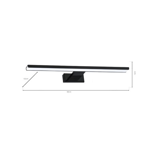 Kinkiet SHINE BLACK 60cm 13,8W LED Kinkiet SHINE BLACK 60cm 13,8W LED