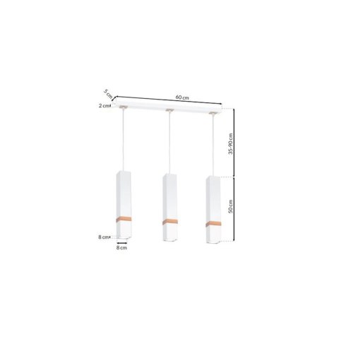 Lampa wisząca Vidar Biały 3xGU10