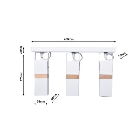 Lampa sufitowa Vidar 3xGU10 Biały