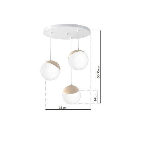 Lampa wisząca SFERA WOOD 3xE14