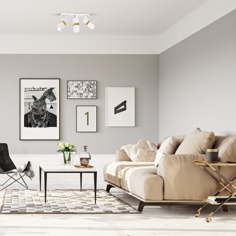 Lampa sufitowa Vidar 3xGU10 Biały/Złoty