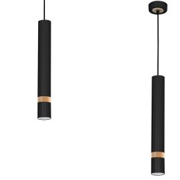 Lampa wisząca JOKER BLACK/WOOD 1xGU10