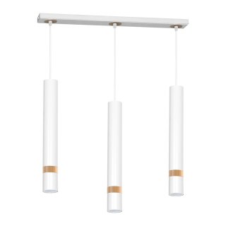 Lampa wisząca Joker Biały / Drewno 3xGU10