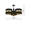 Lampa sufitowa PALMIRA BLACK / GOLD 3xE27