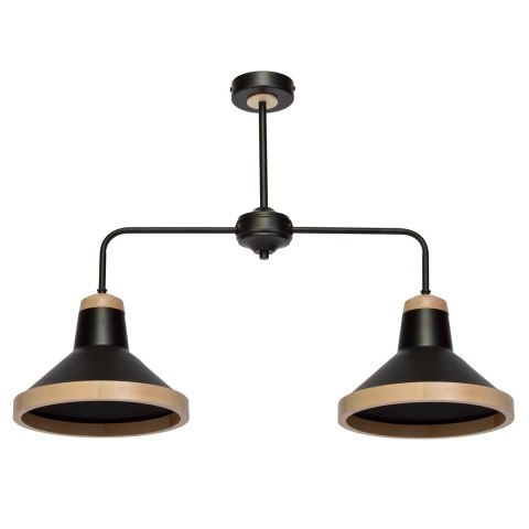 Lampa sufitowa SALMA BLACK / WOOD 2xE27