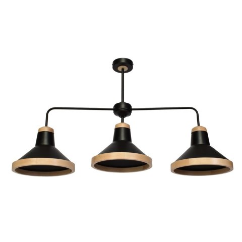 Lampa sufitowa SALMA BLACK / WOOD 3xE27