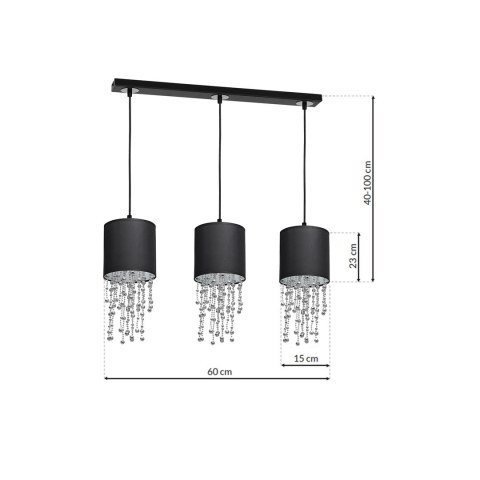 Lampa wisząca ALMERIA BLACK/CHROME 3xE27 Lampa wisząca ALMERIA BLACK/CHROME 3xE27