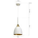 Lampa wisząca CLARK WHITE/GOLD 1xE27