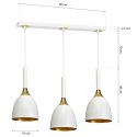 Lampa wisząca CLARK WHITE/GOLD 3xE27