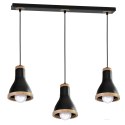 Lampa wisząca HOLLY BLACK / WOOD 3xE27 60W