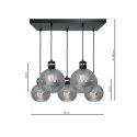 Lampa wisząca OMEGA BLACK/GOLD 5xE27 Prostokąt