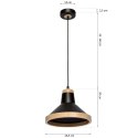 Lampa wisząca SALMA BLACK / WOOD 1xE27 60W