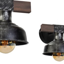 Kinkiet FARO BLACK/WOOD 1xE27 60W