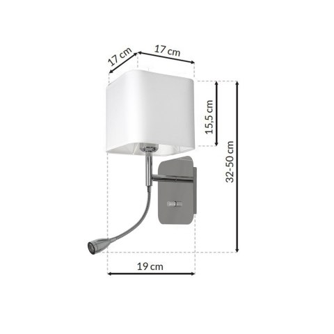 Kinkiet Napoli 1xE27 + 1W LED Biały / Chrome Kinkiet Napoli 1xE27 + 1W LED Biały / Chrome