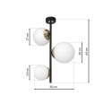 Lampa sufitowa SPARTA BLACK / GOLD 3xE14