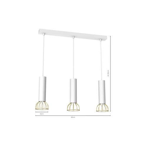 Lampa wisząca Dante 3x mini GU10 Biały/Złoty