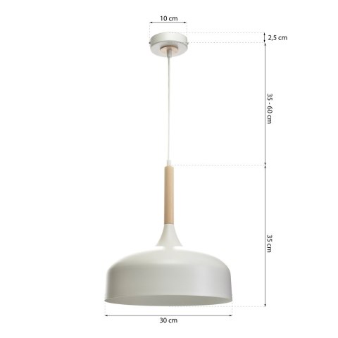 Lampa wisząca Taylor Biały 1xE27 60W