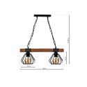 Lampa wisząca ULF BLACK/WOOD 2xE27