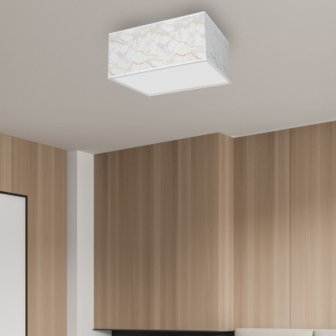 Lampa sufitowa Senso kwadrat 2xE27 Biały/Złoty