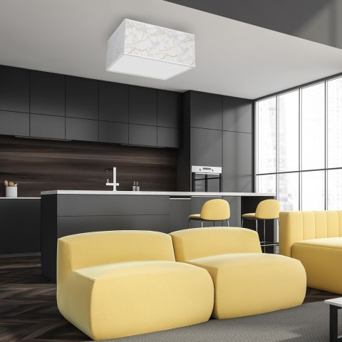 Lampa sufitowa Senso kwadrat 3xE27 Biały/Złoty