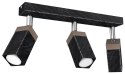 Lampa sufitowa SOLO SAWN BLACK / PATINATED WOOD 3x mini GU10