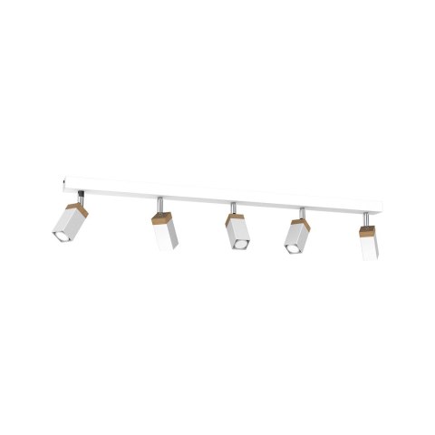 Lampa sufitowa SOLO SAWN WHITE / PATINATED WOOD 5x mini GU10