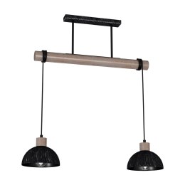 Lampa wisząca ERIK Sawn black/Patinated wood 2XE27