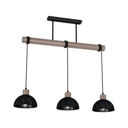 Lampa wisząca ERIK Sawn black/Patinated wood 3XE27