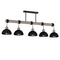 Lampa wisząca ERIK Sawn black/Patinated wood 5XE27