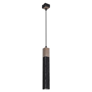 Lampa wisząca SOLO SAWN BLACK / PATINATED WOOD 1x mini GU10