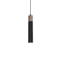 Lampa wisząca SOLO SAWN BLACK / PATINATED WOOD 1x mini GU10