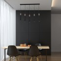 Lampa wisząca SOLO SAWN BLACK / PATINATED WOOD 5x mini GU10