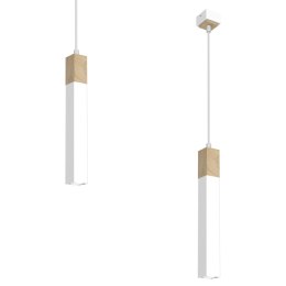 Lampa wisząca SOLO SAWN WHITE / PATINATED WOOD 1x mini GU10