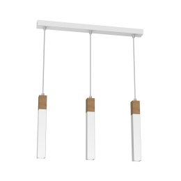 Lampa wisząca SOLO SAWN WHITE / PATINATED WOOD 3x mini GU10