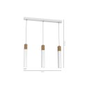 Lampa wisząca SOLO SAWN WHITE / PATINATED WOOD 3x mini GU10