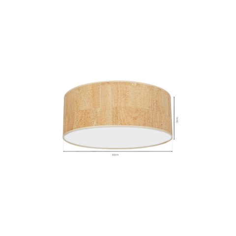 Lampa sufitowa Cork 3xE27 Ø50cm Biały / Korek