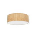 Lampa sufitowa CORK White/Cork 3xE27 Ø60cm