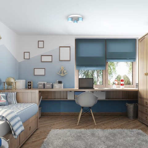 Lampa sufitowa Dixie 3xGX53 Niebieski / Biały