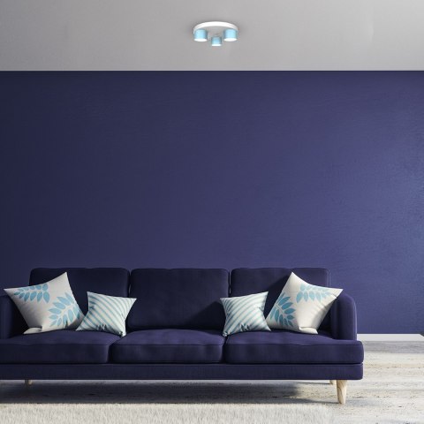 Lampa sufitowa Dixie 3xGX53 Niebieski / Biały