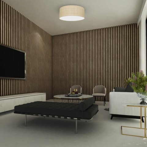 Lampa sufitowa Marshall 2xE27 Ø40cm Biały/Rattan