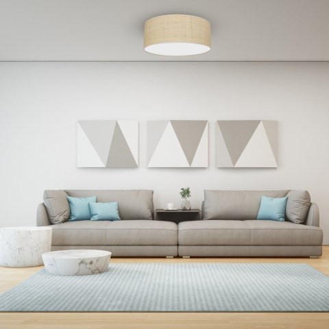 Lampa sufitowa Marshall 2xE27 Ø40cm Biały/Rattan