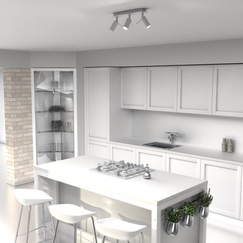 Lampa sufitowa Preston 3x mini GU10 Biały/Chrom