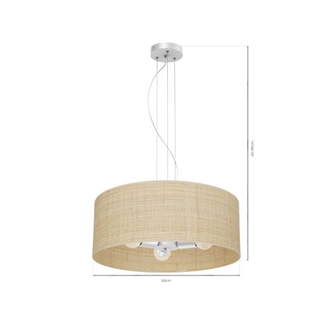 Lampa wisząca Marshall Biały/Rattan 3xE27