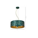 Lampa wisząca ZIGGY WHITE Gold/Bottle green 3xE27