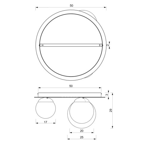 Lampa sufitowa PLATO 2xE14 + 1xE27 Lampa sufitowa PLATO 2xE14 + 1xE27