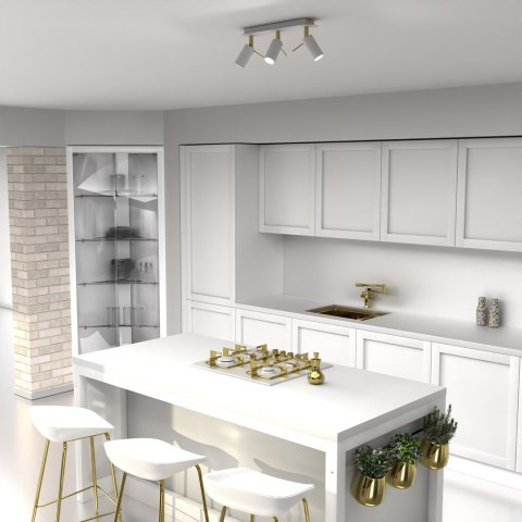 Lampa sufitowa Preston 3x mini GU10 Złoty/Biały