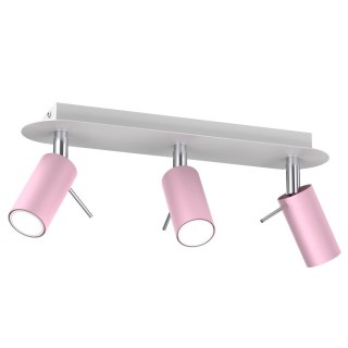 Lampa sufitowa Preston 3x mini GU10 Różowy/Biały